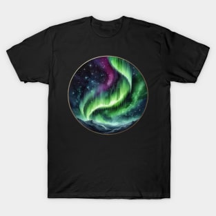 Northern Lights in the Mountains T-Shirt